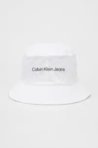 Bavlněná čepice Calvin Klein Jeans Bílá barva #3616008