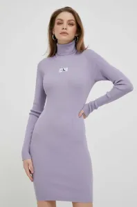 Šaty Calvin Klein Jeans fialová barva, mini