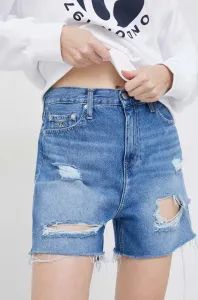 Džínové šortky Calvin Klein Jeans dámské, hladké, high waist #4332669