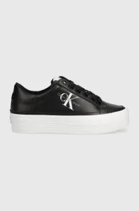 Sneakers boty Calvin Klein Jeans VULC FLATFORM LACEUP černá barva, YW0YW01037