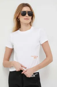 Bavlněné tričko Calvin Klein Jeans bílá barva #3659363
