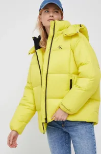 Péřová bunda Calvin Klein Jeans dámská, žlutá barva, zimní #2820377