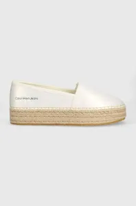 Espadrilky Calvin Klein Jeans ESPADRILLE FLATFORM bílá barva, na platformě, YW0YW01241