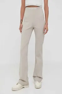 Kalhoty Calvin Klein Jeans dámské, béžová barva, zvony, high waist #6054568