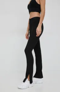 Kalhoty Calvin Klein Jeans dámské, černá barva, jednoduché, high waist #4135158
