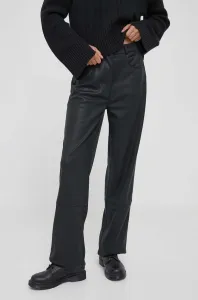 Kalhoty Calvin Klein Jeans dámské, černá barva, jednoduché, high waist #5997329