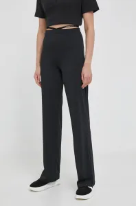 Kalhoty Calvin Klein Jeans dámské, černá barva, jednoduché, high waist #6036086