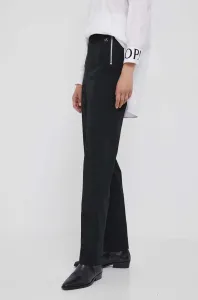 Kalhoty Calvin Klein Jeans dámské, černá barva, jednoduché, high waist #6038675