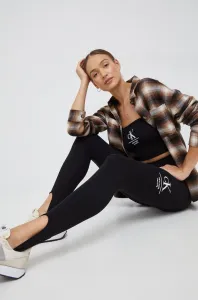 Legíny Calvin Klein Jeans dámské, černá barva, hladké #3459543