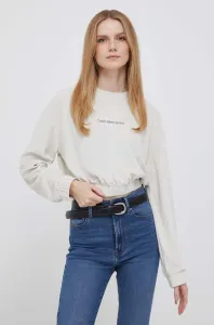 Mikina Calvin Klein Jeans dámská, béžová barva, hladká #5342930