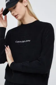 Mikina Calvin Klein Jeans dámská, černá barva, s aplikací #2030828