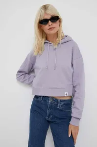 Mikina Calvin Klein Jeans dámská, fialová barva, s kapucí, hladká #5409191