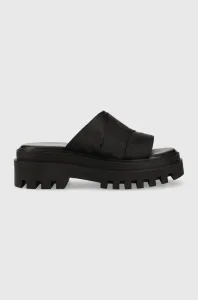 Pantofle Calvin Klein Jeans TOOTHY COMBAT SANDAL WEBBING dámské, černá barva, na platformě, YW0YW00949 #4957787