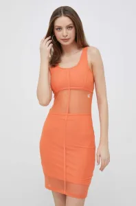 Šaty Calvin Klein Jeans oranžová barva, mini #5342371