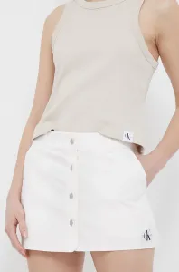 Sukně Calvin Klein Jeans bílá barva, mini
