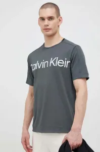 Tréninkové tričko Calvin Klein Performance Effect šedá barva, s potiskem