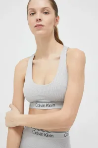Sportovní podprsenka Calvin Klein Performance CK Athletic šedá barva