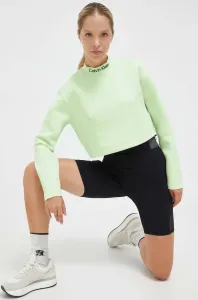 Tréninková mikina Calvin Klein Performance zelená barva, s potiskem