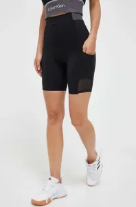 Tréninkové šortky Calvin Klein Performance černá barva, s aplikací, high waist