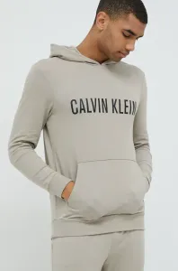 Pyžamová mikina Calvin Klein Underwear pánská, béžová barva, melanžová