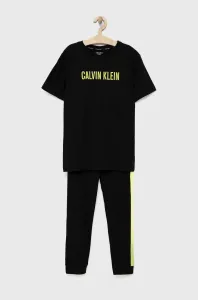 Dětské bavlněné pyžamo Calvin Klein Underwear černá barva, s potiskem #1991249