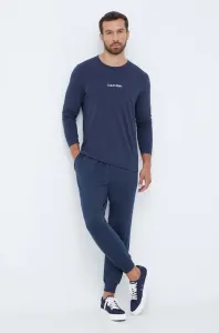 Tričko s dlouhým rukávem Calvin Klein Underwear tmavomodrá barva, s potiskem