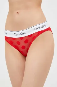 Kalhotky Calvin Klein Underwear červená barva, průhledné #6113196