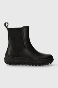 Kožené kotníkové boty Camper Ground dámské, černá barva, na plochém podpatku, K400654.001