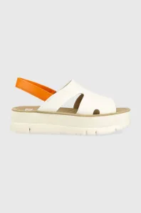 Kožené sandály Camper Oruga Up dámské, bílá barva, na platformě, K200848.011 #5165971