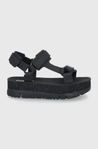 Kožené sandály Camper Oruga Up dámské, černá barva, na platformě