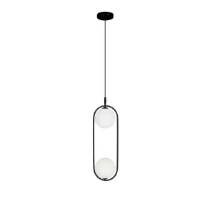 Candellux Černý závěsný lustr Cordel pro žárovku 2x G9 32-10155