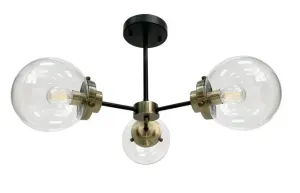 Candellux Černo-patinové stropní svítidlo Lens pro žárovku 3x E14 33-01290