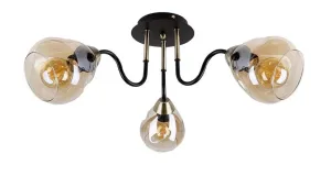 Candellux Černo-zlaté stropní svítidlo Unica pro žárovku 3x E27 33-00880 #4341446