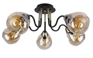 Candellux Černo-zlaté stropní svítidlo Unica pro žárovku 5x E27 35-00897 #4341445