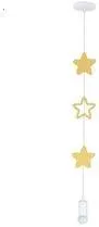Dětská závěsná lampa STARS 1xE27 Candellux Bílá / zlatá