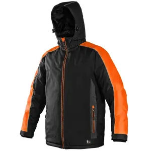 Canis (CXS) Pánská zimní bunda BRIGHTON - Černá / oranžová | XXXL