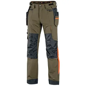 Canis (CXS) Pracovní kalhoty CXS NAOS - Zelená / zelená / oranžová | 50