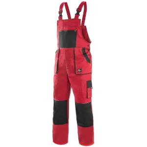 Canis (CXS) Pracovní kalhoty s laclem CXS LUXY ROBIN - Červená / černá | 64