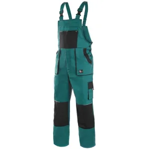 Canis (CXS) Pracovní kalhoty s laclem CXS LUXY ROBIN prodloužené - Zelená / černá | 50