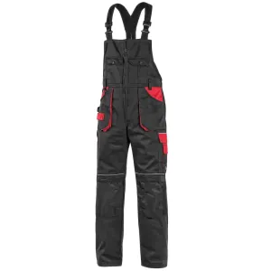 Canis (CXS) Zimní pracovní kalhoty s laclem ORION KRYŠTOF - Černá / červená | 48-50