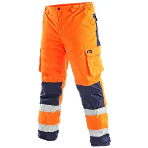 Canis (CXS) Zimní pracovní reflexní kalhoty CARDIFF - Oranžová | XXL