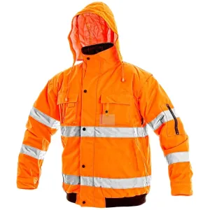 Canis (CXS) Zimní reflexní bunda s odepínacími rukávy LEEDS - Oranžová | XXXL