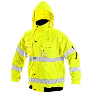 Canis (CXS) Zimní reflexní bunda s odepínacími rukávy LEEDS - Žlutá | S