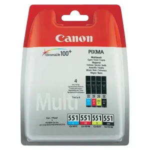 CANON CLI-551 - originální cartridge, černá + barevná, 4x7ml
