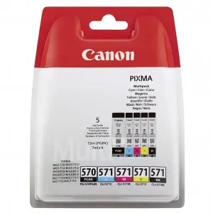 CANON PGI-570, CLI-571 - originální cartridge, černá + barevná, 15ml/4x6,5ml