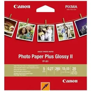 Canon Photo Paper Plus Glossy II, PP-201, foto papír, lesklý, 2311B060, bílý, 13x13cm, 5x5