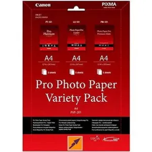 Canon Photo Paper Pro Variety Pack PVP-201, foto papír, bílý, A4, 15 ks, 6211B021, inkoustový,5x matný PM-101, 5x lesklý PT-101, 5