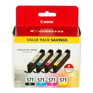 Canon Inkoustová kazeta CLI-571 BKCMY originál kombinované balení foto černá, azurová, purppurová, žlutá 0386C005