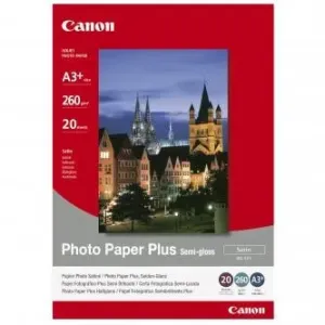 Canon 1686B032 Photo Paper Plus Semi-Glossy, foto papír, pololesklý, saténový, bílý, A3+, 260 g/m2, 20