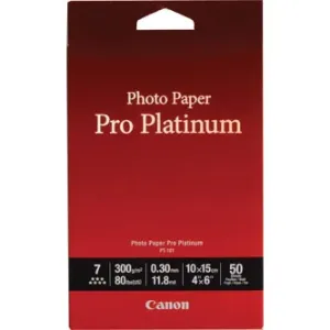 Canon Photo Paper Pro Platinum PT-101, foto papír, lesklý, bílý, 10x15cm, 4x6